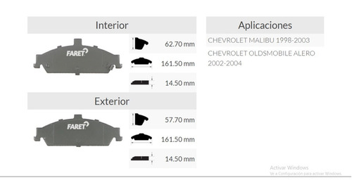 Balata Delantera Gmc Malibu Alero Oldsmobile 2002-03 Foto 5