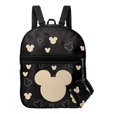 Mini Mochila Estampada Mickey Dourado