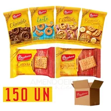 Kit Biscoitos Bauducco Em Sache Sabores Caixa 150 Und