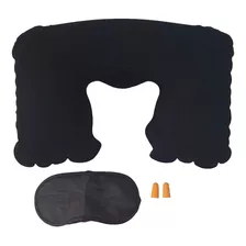 Kit Viagem Descanso Travesseiro Mascara E Protetor Ouvido