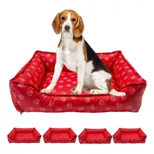 Caminha Impermeável Estampada Para Cachorro Pet 60 X 50 X 16 Cor Vermelho