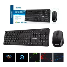 Kit Teclado Mouse Sem Fio Slim Mouse Pad Pc Notebook Premium