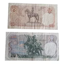 2 Billetes Tailandia 10 Y 20 Baht 