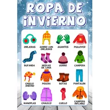 Poster Educativo Ropa De Invierno A3+ Fotográfico