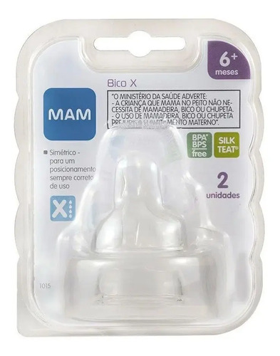 2un Bicos Mamadeira Nº X Mam 6+ Meses Fluxo Extra Rápido
