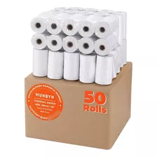 Papel Térmico Munbyn De 2 1/4 X 50' (50 Rollos), Papel Para