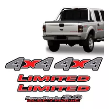 Adesivos Ranger 2005/2009 Limited 4x4 3.0 Emblemas Vermelho