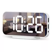 Smouping Reloj Despertador Para Dormitorio, Reloj Con Espejo