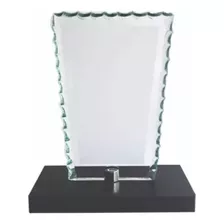 Troféu Em Vidro Express Com Base Em Mdf-24 Cm P/personalizar