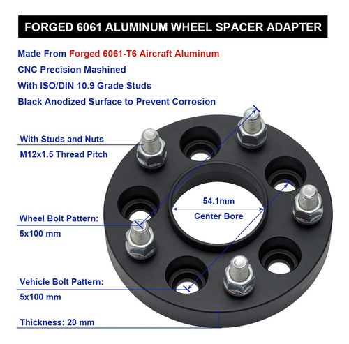 Espaciadores De Rueda Centrados En El Cubo 5x100 Forjados Foto 5