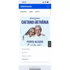 Ingressos Caetano Veloso E Maria Bethânia