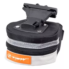 Bolsa De Selim Modelo 04 Tsw Com Engate Rápido Para Bike Cor Preto Cinza