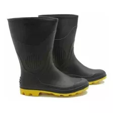 Bota Borracha Pvc Galocha De Chuva Solado Amarelo Motoqueiro