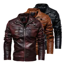 Chaqueta Casual De Cuero Sintético Para Hombre