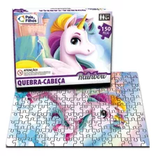 Quebra Cabeça Unicornio Rainbow C/ 150 Peças Infantil Menina