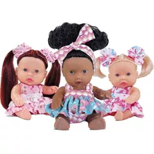 Coleção Bonecas Estilosas Mini Loira Ruiva E Negra Sid Nyl