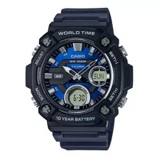 Reloj Casio World Time Aeq-120w-2avdf 100% Original Y Nuevo