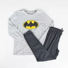 Pijama Hombre Batman Logo Sobrio Gris