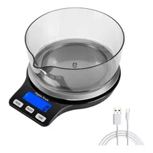 Kitchen Food Scale With Bowl, 5kg 11lb Usb Rechargeable...