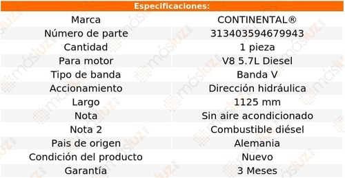 Banda 1125 Mm Acc Delta 88 V8 5.7l 85 Continental D/h Foto 4