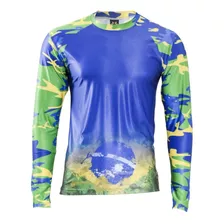 Camisa De Pesca Camuflada Manga Longa Proteção Uv 50+ .114