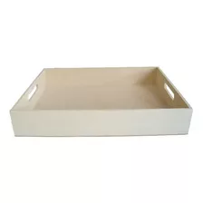 Bandeja Reta (25cmx20cmx6cm) Em Mdf Cru - 5 Unidades