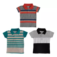 Kit Camisa Polo Bebê E Menino Algodão 10 Peças Atacado Cpik3