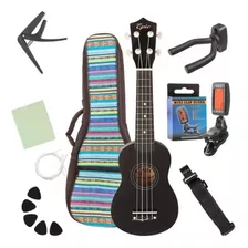 Set Ukelele Soprano 21p Epic Con Funda Y Accesorios