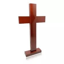 Cruz Para Altar Para Mesa Ecumênico De Madeira 28cm