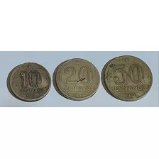 Lote C/ 3 Moedas De 1944 C/ Sigla Om - G. Vargas 10 20 E 50 