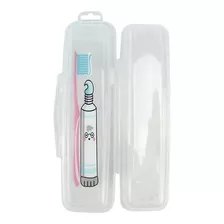 Kit C/3 Estojo Para Escova/creme Dental Plástico Branco Cor Transparente