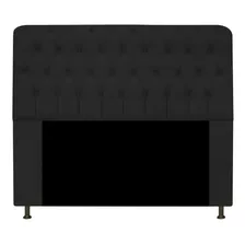 Cabeceira Casal 1,95cm Lady Suede Preto Cama Quarto King