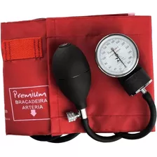 Medidor De Pressão Manual Esfigmomanômetro Premium Vermelho