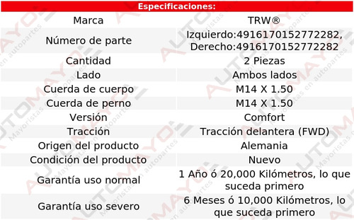 2-terminales Interiores Trw Nissan Micra 05-07 Foto 2