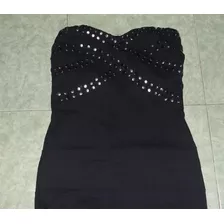 Vestido Strapless Elastizado Con Tachas Autoadhesivas 