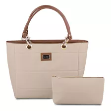 Bolsa Austin + Cosmetiquera Color Beige/café