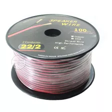 Cable Paralelo 2x22 Awg Rojo Negro Carrete De 100 Mts