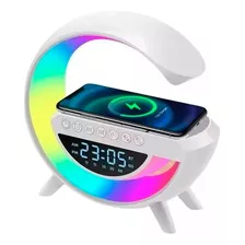 Reloj Velador Luz Led Cargador Celular Parlante Bluetooth 