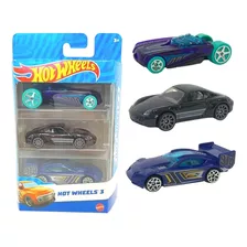 Kit Com 3 Carros Hot Wheels Modelo 6 - Mattel