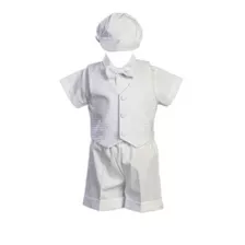 Swea Pea & Lilli Poly Cotton Christening Short Set With Bask