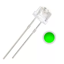 100 Peças Led 5mm Verde Straw Chapeu Baixo K0740