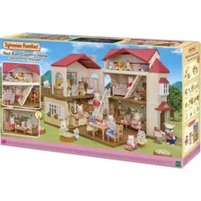 Casa Sylvanian Families Telhado Vermelho Com Luzes Epoch Cor Marrom-claro