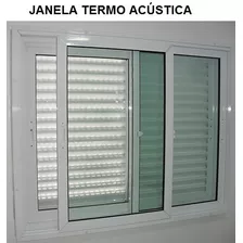 Janela Acústica 1,20x1,20 Suprema 4f Vidros Duplo Kit C/ 2un