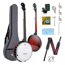 Kmise 5 String Resonator Banjo, Profesional Sapele Back Tama