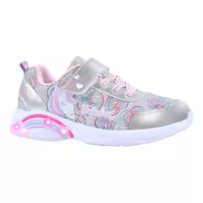 Zapatillas Footy Led Luz Al Pisar Nena Unicornio Arco Iris 