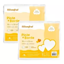 Kit 10 Fraldas Luxo 100% Algodão Pinte Borde 70x70 Incomfral