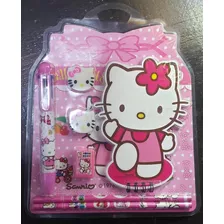 Set Kit Escolar Hello Kitty Utiles Lapiz Lapicera Anotador