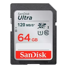 Memoria Sandisk 64gb Ultra Sd Sdhc 120mbs Clase 10 Hd 4k 