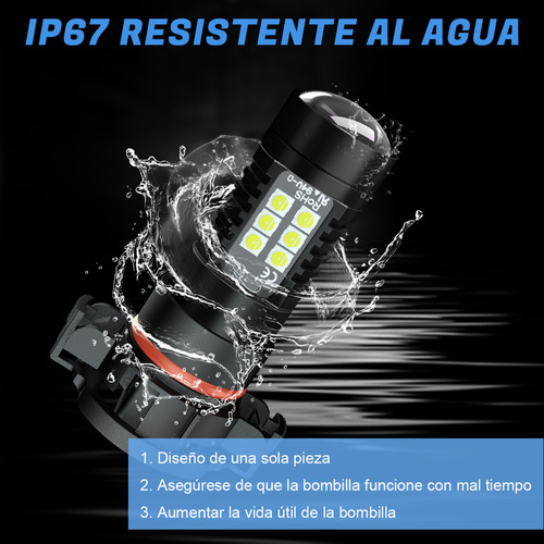 Fwefww Faros Neblineros Led H16/5202/psx24w 6000k Blanco Foto 3