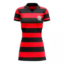 Vestido Braziline Milly Crf Flamengo Feminino - Preto E Verm